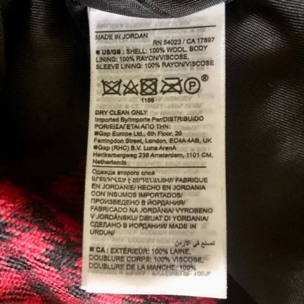 Banana Republic Red Plaid Captain's Blazer NWT Wool Size 6 - Picture 8 of 10